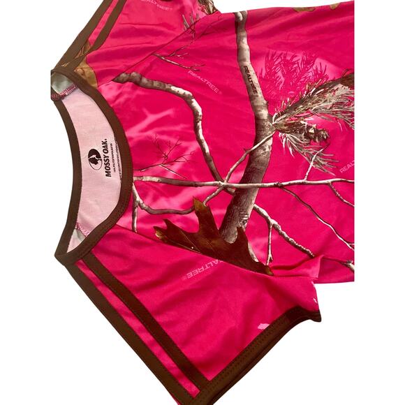 REAL TREE T-SHIRT HOT PINK CAMOUFLAGE SZ S CAMO HUNTING ATHLETIC PERFORMANCE - Picture 6 of 10